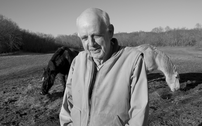 Wendell Berry with Nip and Jed by Guy Mendes