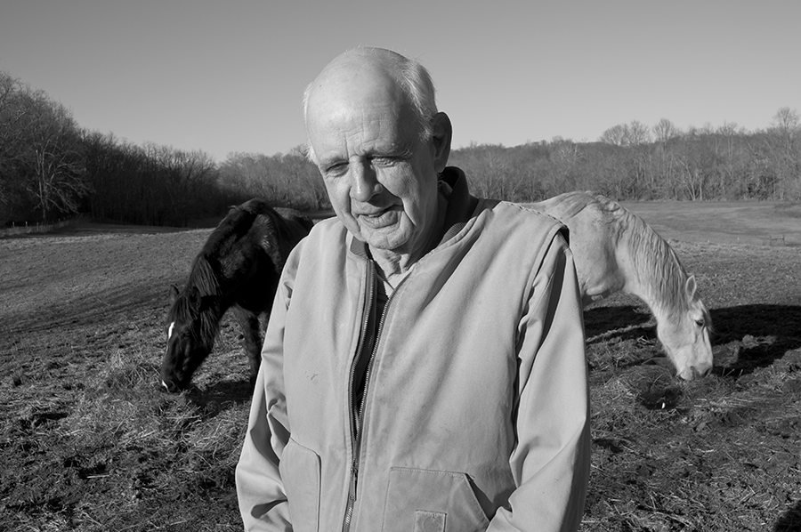 Wendell Berry with Nip and Jed by Guy Mendes
